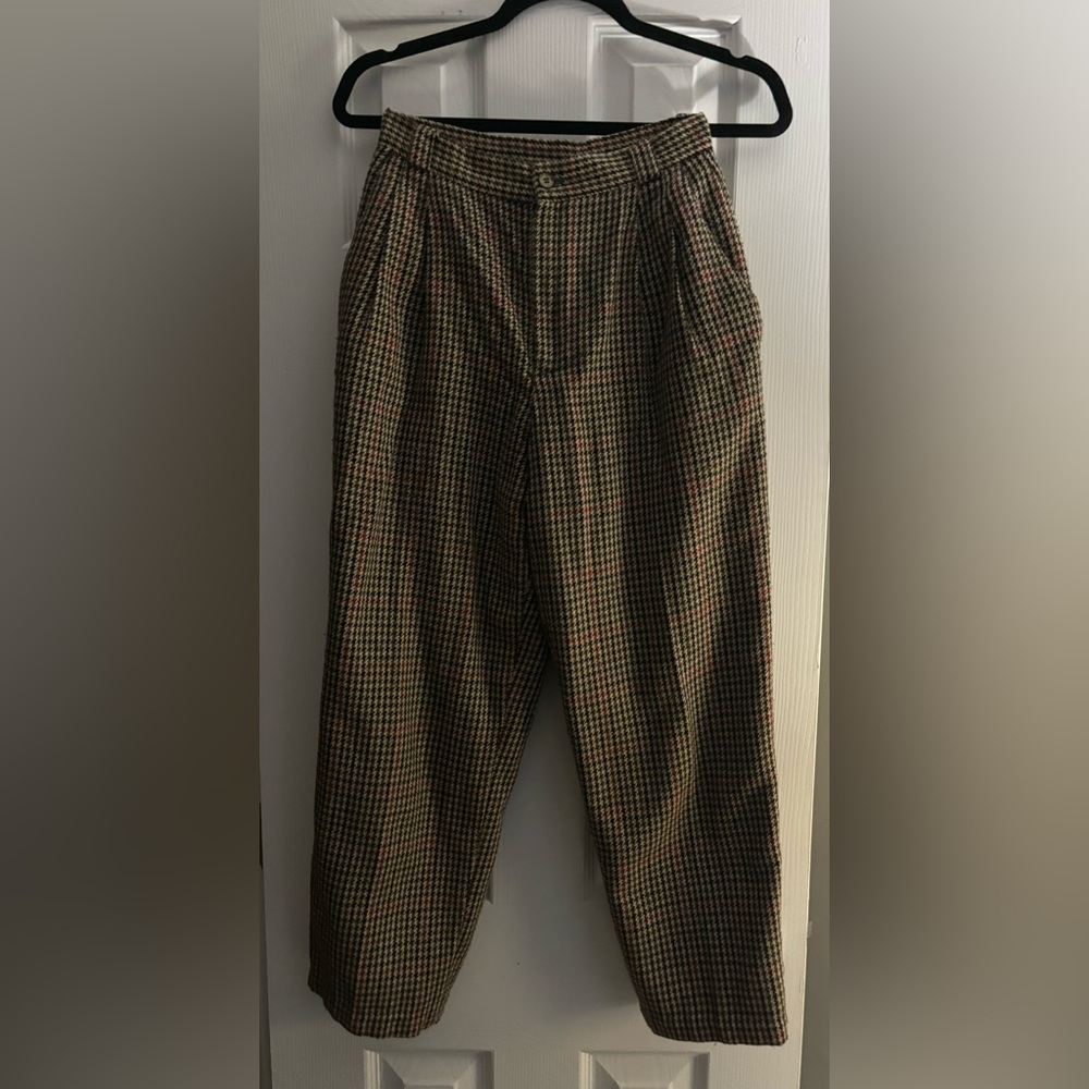 Houndstooth wool slacks